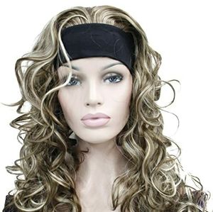Headband Brown Mixed Color Long Curly Wigs